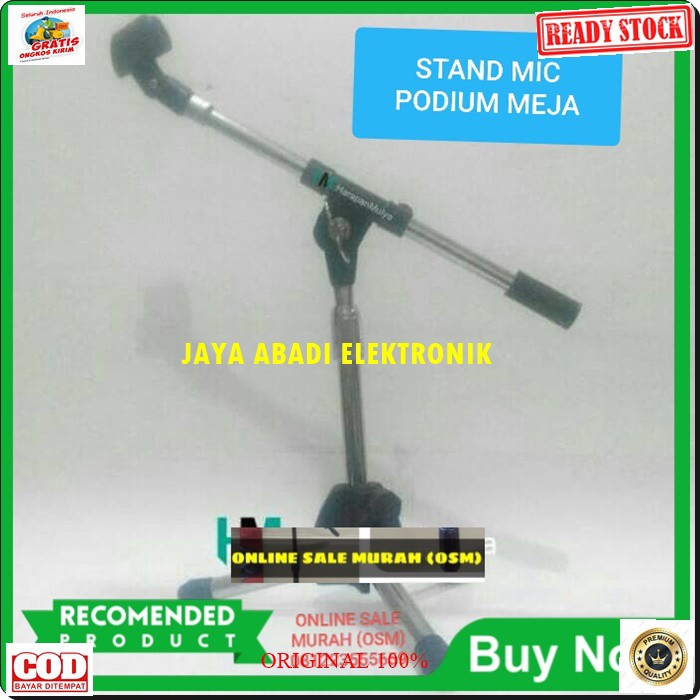 G112 ORIGINAL stand mic kaki tiga pendek holder standing microphone mik penyangga mikrophone tiang pegangan tripod asli gantungan hanger dudukan portable  Bisa segala MIC  Stand Mic Meja portable  tinggi 35-80 cm melayani GROSIR DAN ECERAN ke seluruh indo