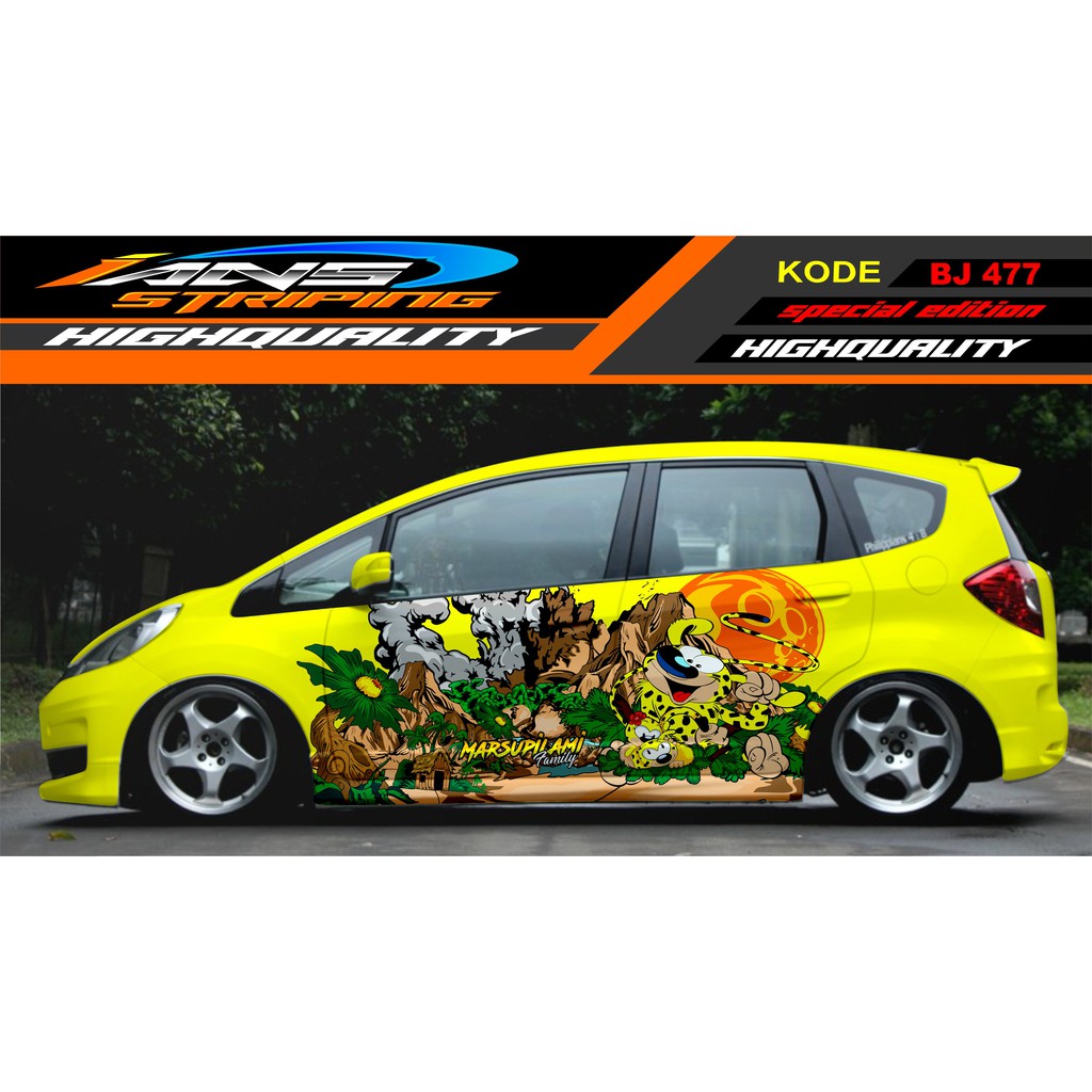 VARIASI STICKER MOBIL JAZZ, BRIO, AGYA, YARIS, SWIFT, SIGRA / DECAL STICKER MOBIL / STIKER MOBIL