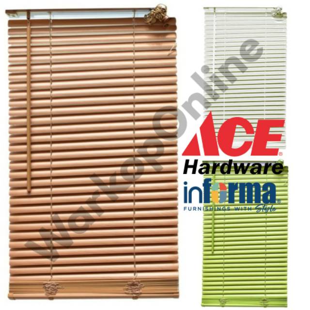 Kris Tirai Venetian Blinds Penutup Jendela Tarik Gulung 25mm 60x180cm - Putih Coklat Hijau