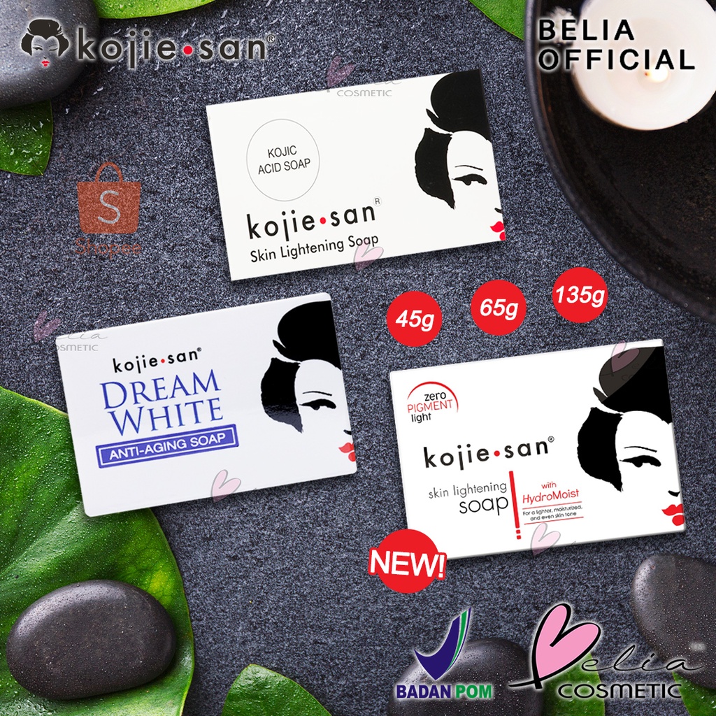 ❤ BELIA ❤ KOJIE SAN Skin Lightening Soap Kojic Acid, Dream White 45 / 65 / 135g  Sabun KOJIESAN