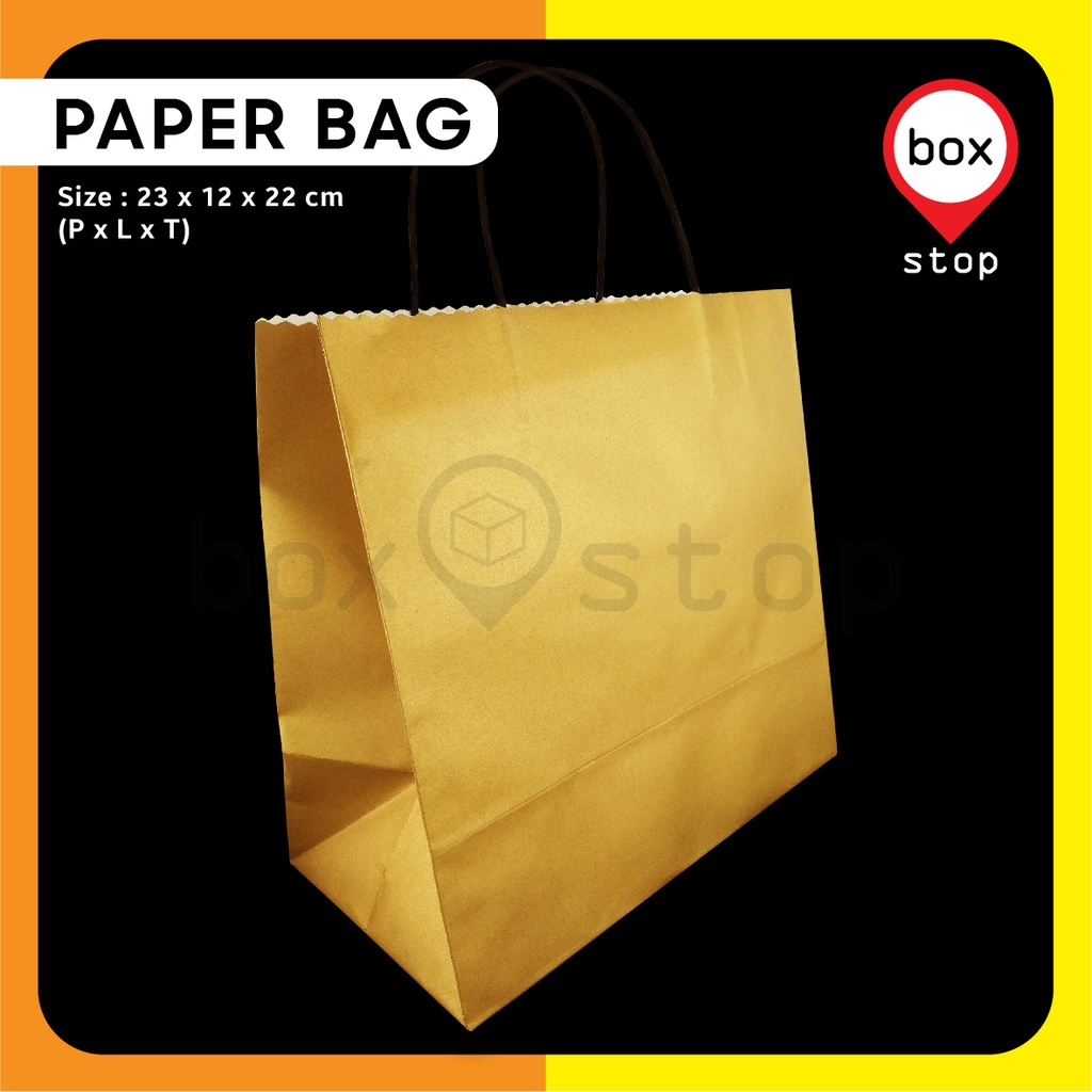 

Paper Bag Polos - Paper Bag 23x12x22 cm - GOLD - EMAS (20 pcs)