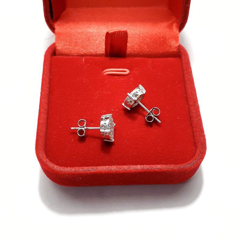 GIWANG PERAK 925 / ANTING TUSUK PERAK 925 LAPIS EMAS PUTIH / ANTING GIWANG TUSUK STUD AT284