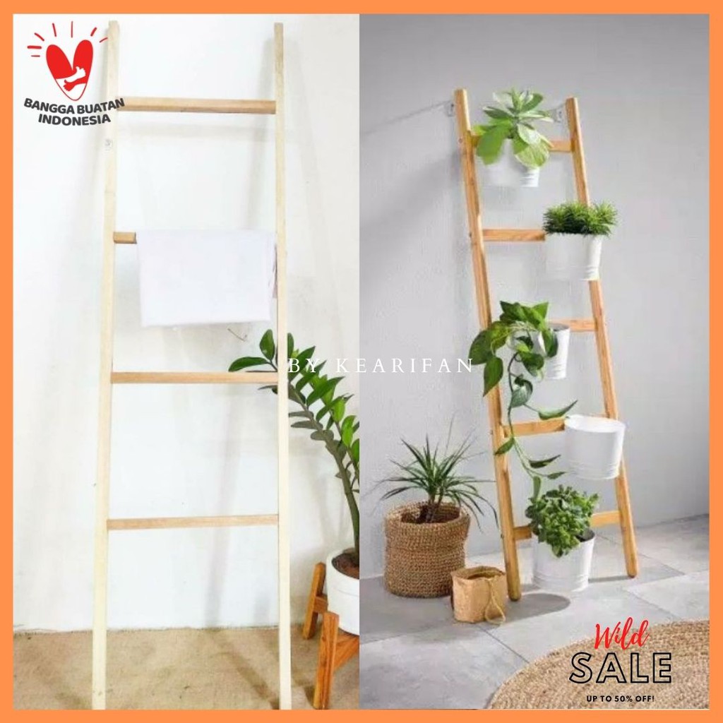 Tangga Dekorasi/ Tangga Hias/ Tangga Kayu / Wood Ladder/ Tangga Hias Kayu Jati belanda W0001