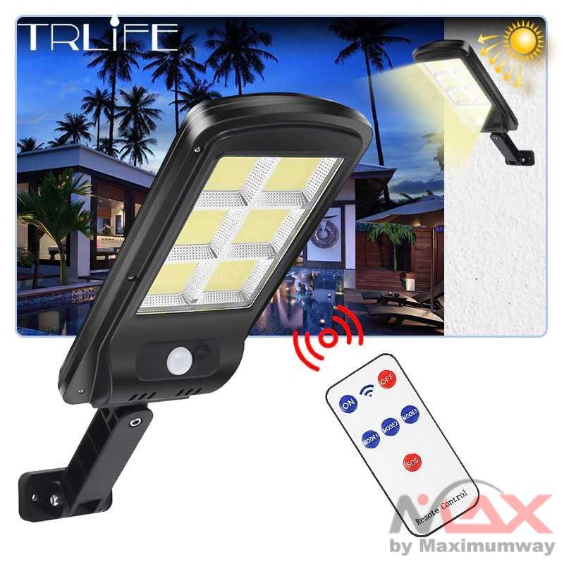 TRLIFE Lampu Solar Panel PIR Motion Sensor COB with Remote PL216 Warna Hitam