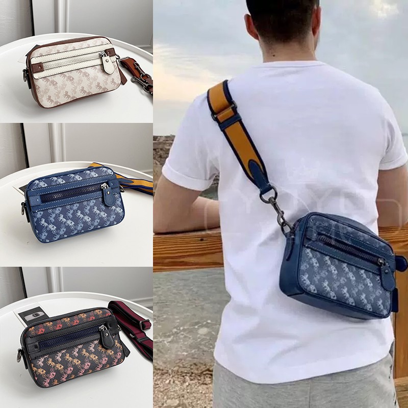 coach 89084 Tas Pria Tas Selempang & Bahu Pria、kulit PVC tas selempang、Horse-drawn cart camera bag