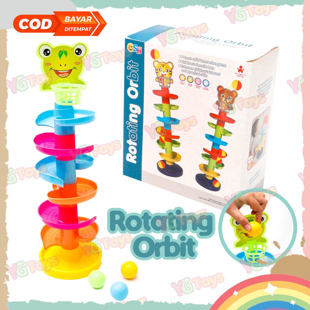 MAINAN ANAK ROTATING ORBIT MAIN BAYI ANAK EDUKASI BELAJAR WARNA BOLA SELUNCUR MELUNCUR