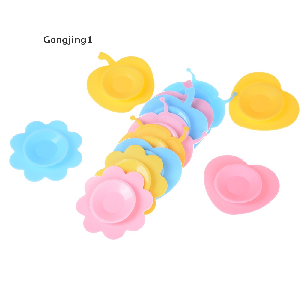 Gongjing1 1pc Pad / Bantalan Suction Cup Silikon Anti slip Untuk Peralatan Makan Bayi / Anak