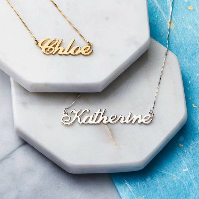 Kalung Nama Titanium Anti Karat, Lapis Emas Custom Nama Handmade GOLD/SILVER Rantai Italy