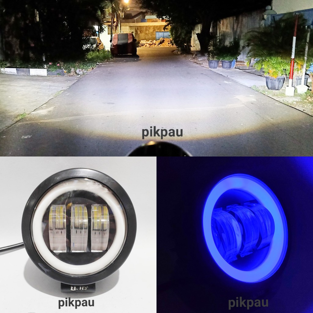 Lampu Tembak Sorot Bulat LED CWL 3 Mata 60 Watt Lensa 6D Angel Eye Cree HJG