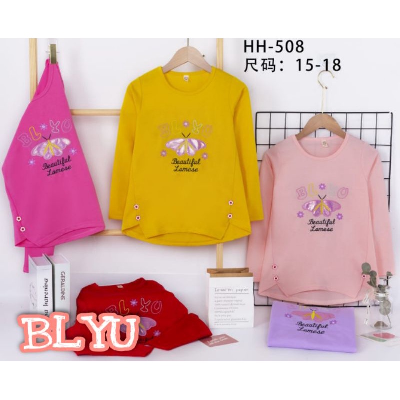 Baju Atasan Lengan Panjang Anak Perempuan Import Premium 3-7 Tahun