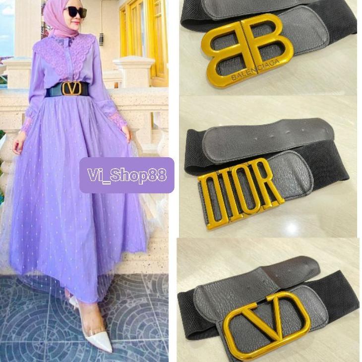 Terbagus.. OBI BELT IKAT PINGGANG WANITA KARET 7CM GESPER PEREMPUAN FASHION SABUK BESAR