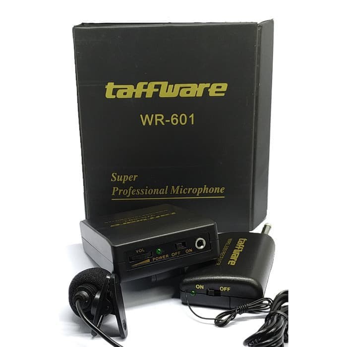 Taffware clip on tanpa kabel Wireless FM Transmitter Amplifier Receiver Microphone Mic WR-601 grab