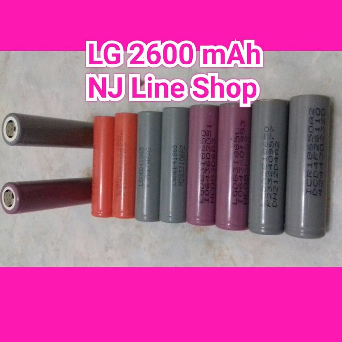 Baterai 18650 Original Merk LG Kapasitas 2600 mAh