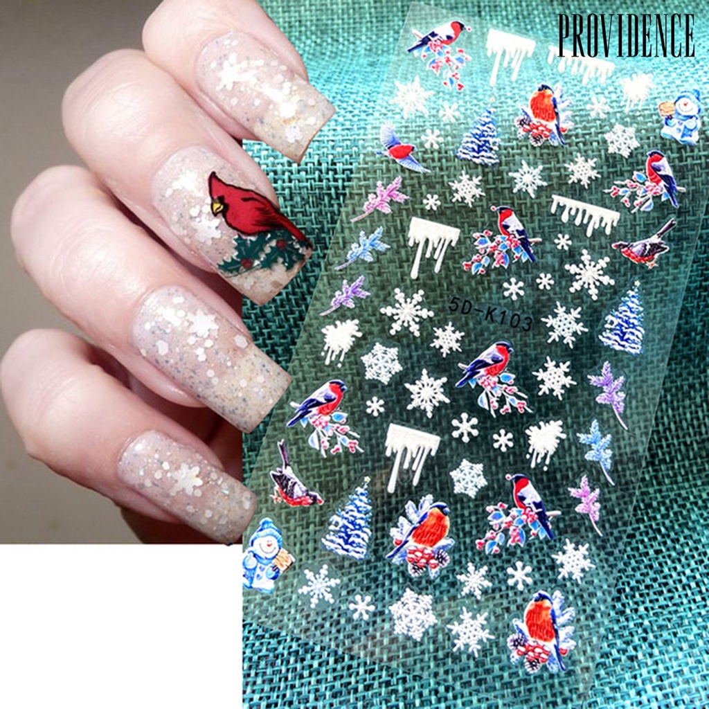 Providence 1 Sheet Snowflakes Pattern Nail Sticker Embossed Paper Smooth Surface Nail Polish Stickers Manicure Tool