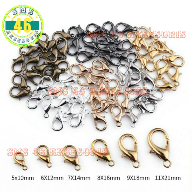 Kokot Udang Stainlees Steel Kait Lobster Pengait Kalung 14mm