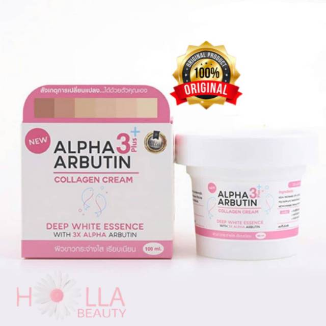 ALPHA ARBUTIN 3 PLUS COLLAGEN DEEP ESSENCE WHITENING CREAM JUMBO BPOM/CREAM PEMUTIH COLLAGEN 100ml