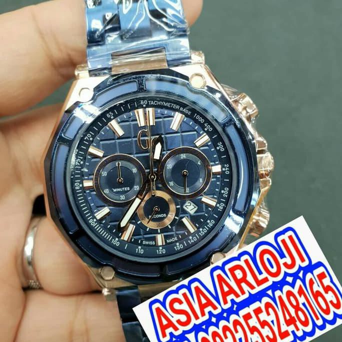 JAM TANGAN COWOK GUESS COLLETION GC BIRU SUPER PREMIUM AAA