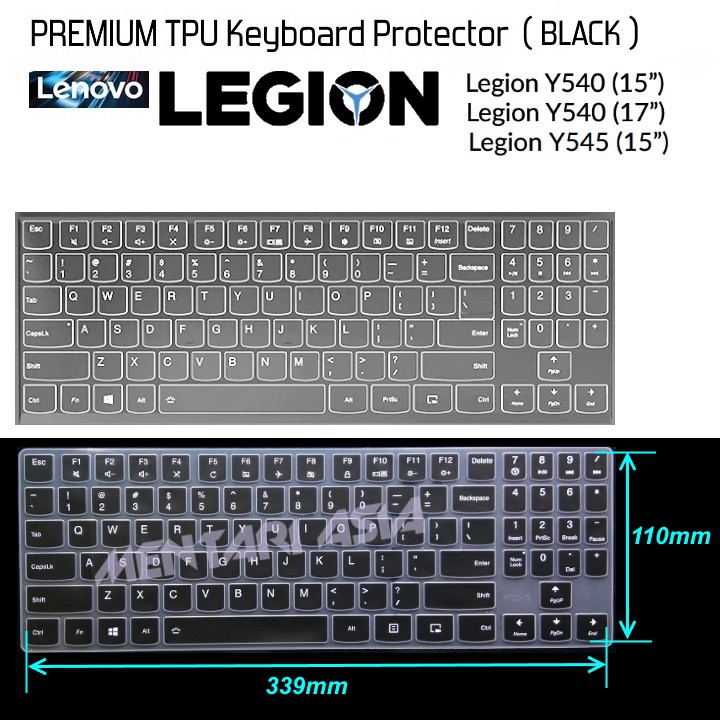 Keyboard Protector Lenovo LEGION Y530 Y540 Y545 - PREMIUM TPU BLACK