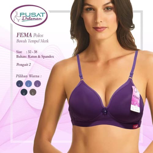 Baru GROSIR BH BRA 9160 FEMA POLOS TEMPEL Berkualitas
