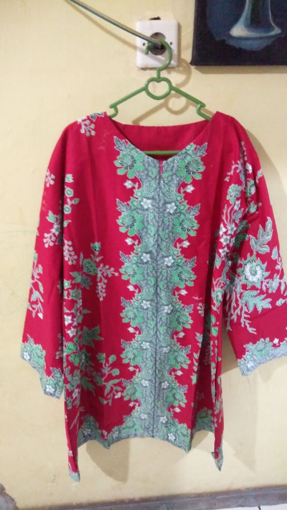 Batik Dolby Dolbi Dobby Doby Tenun Sutra Tulis Katun Atbm Baron Atasan Batik Wanita Sogan Srg308