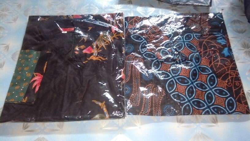 Atasan Batik Couple Seno Biru M L Xl Xxl