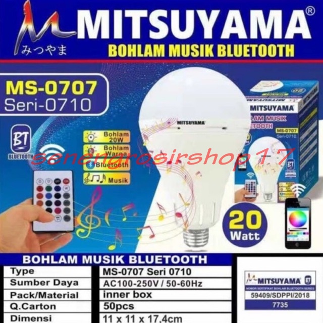 Bohlam Bluetooth Lampu Musik Mitsuyama 0707