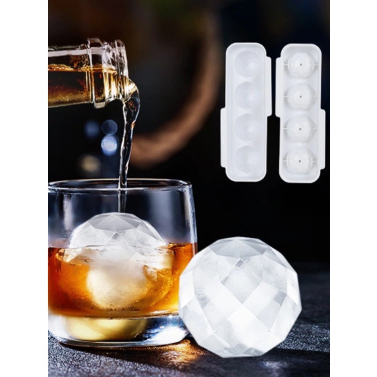 Cetakan es batu bulat kristal cetakan puding ice cube 4 tray WMO BC159