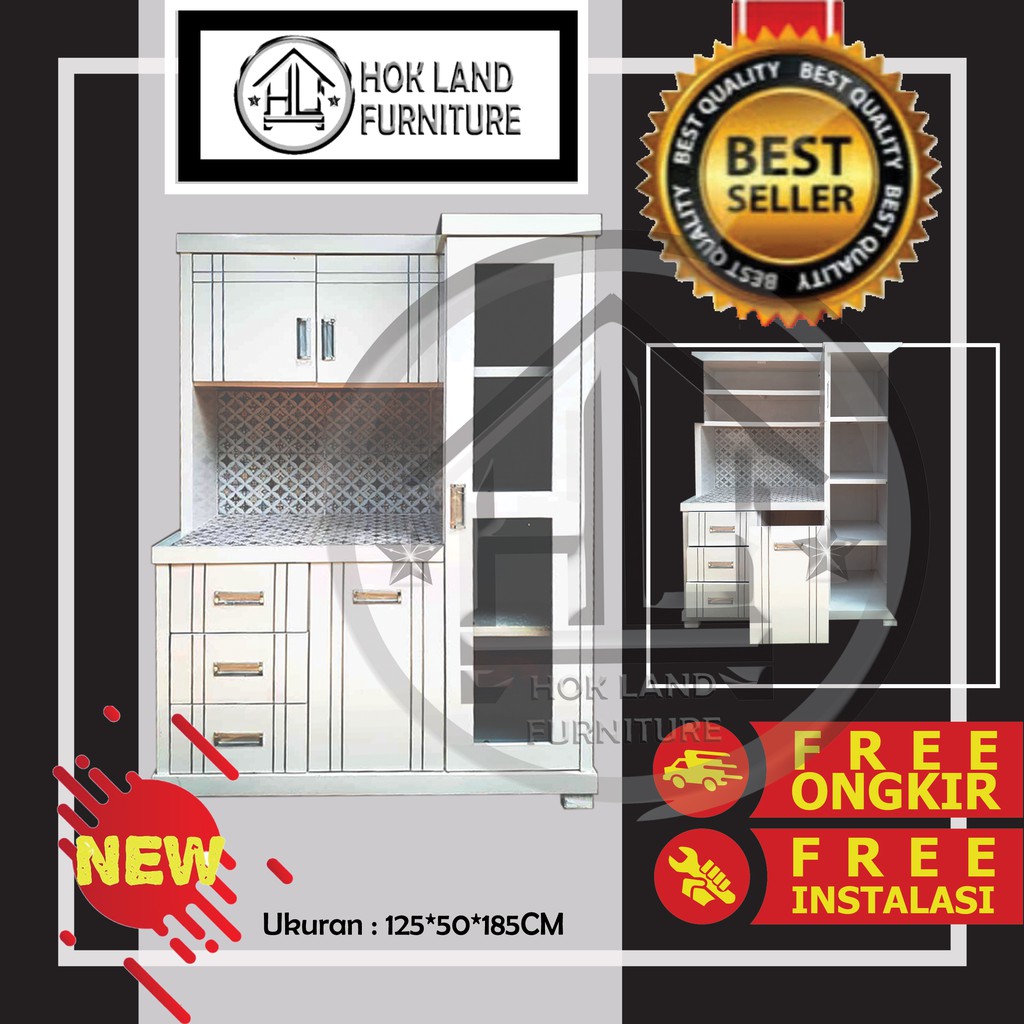 Lemari sayur 3 pintu lemari rak piring dapur minimalis / Lemari Sayur 3Pintu Kayu Multiplek / LS43