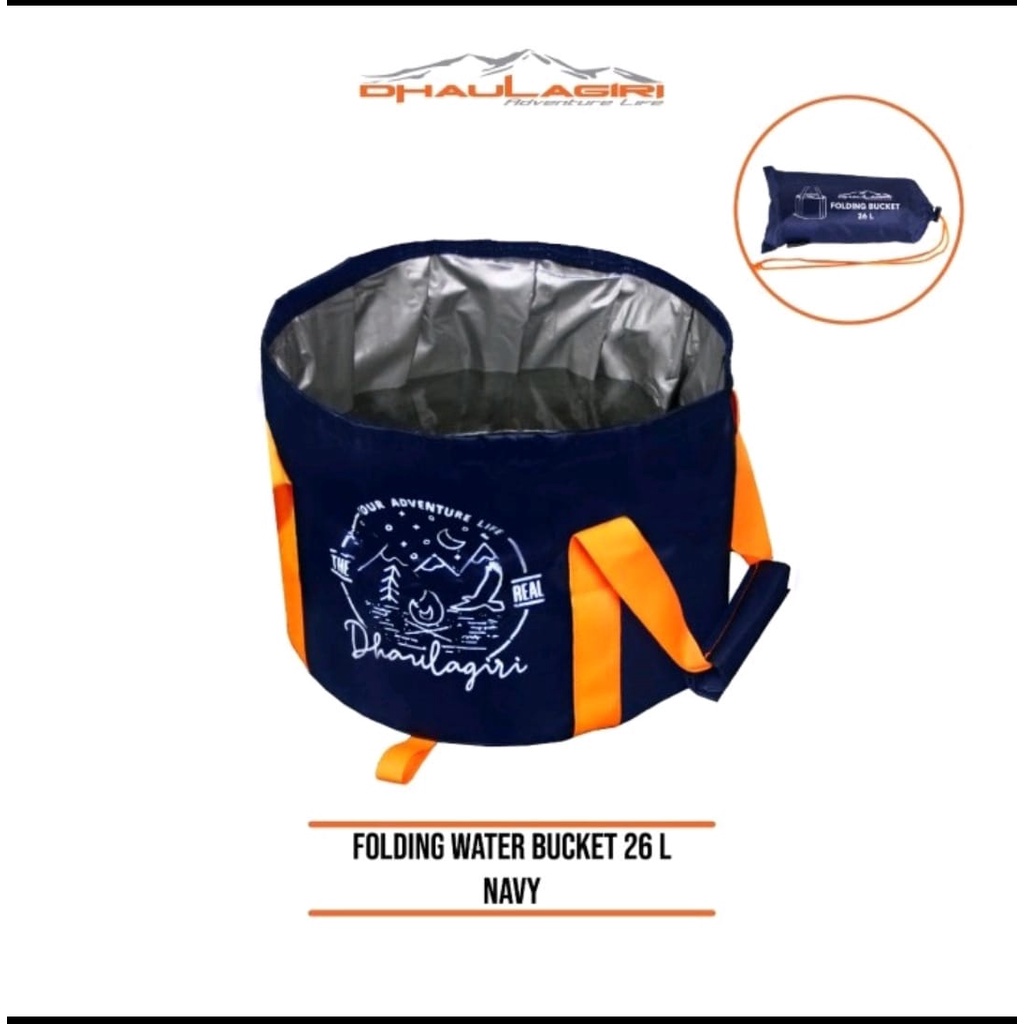 BISA COD DH FOLDING WATER BUCKET 26 L - EMBER DHAULAGIRI PORTABLE - EMBER PORTABLE - POCKET BUCKET DHAULAGIRI ORY GINAL