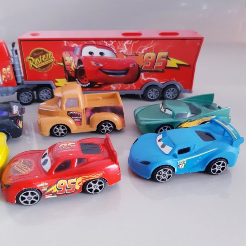 Set Diecast Cars Figure Mainan Miniatur Mobil Figur Mcqueen Mack Anak