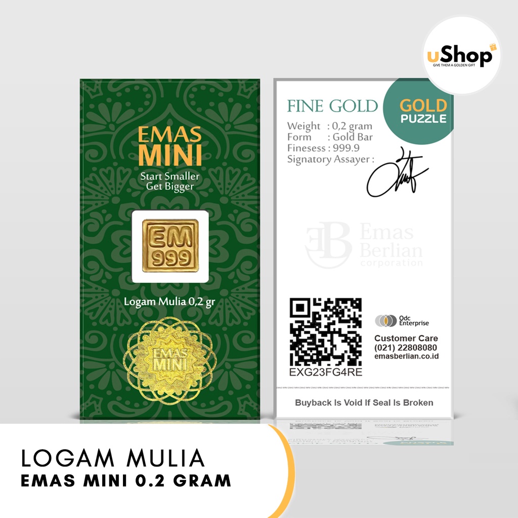 Emas Mini Logam Mulia 0.2 gram MiniGold