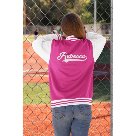 S - XXXXXL(6XL) Jaket Varsity BIGSIZE [CUSTOM NAMA+ WARNA] Jaket Bomber (VARSITY KANCING/ ZIPPER) Sport Baseball  basketball For Men Women Couple Jumbo Polos Basic Oversized