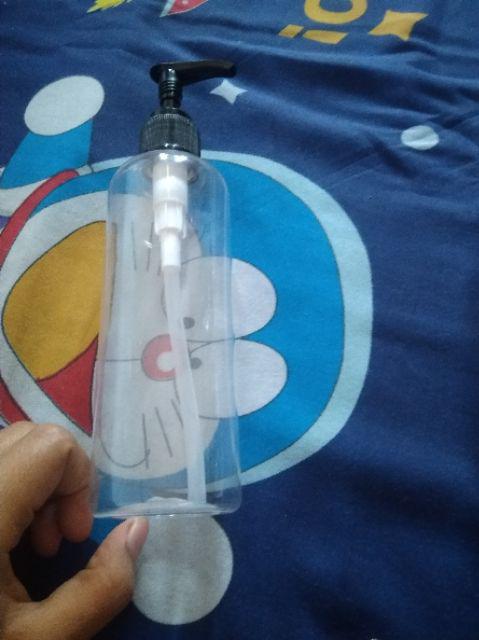 Botol Pet 250 Ml Natural Pump Hitam