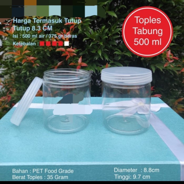 GHM 003 ) TOPLES JAR TABUNG 500 ML BAWANG KUE SNACK SERBAGUNA GROSIR MURAH