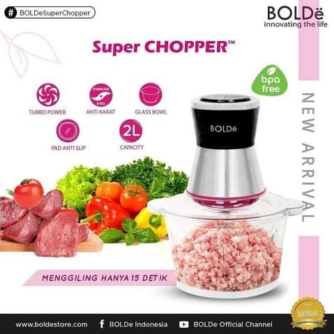 BOLDe Blender Chopper Daging Cincang Stainless 1.2 Liter - SUPER CHOPPER