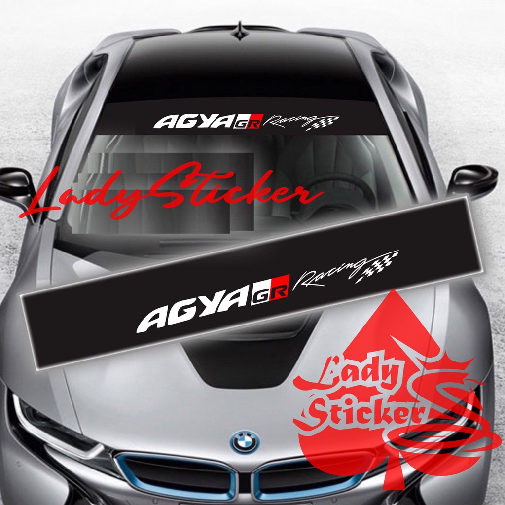 STICKER KACA AGYA GR RACING STICKER WINDSHIELD MOBIL TOYOTA AGYA GAZO RACING SPORT