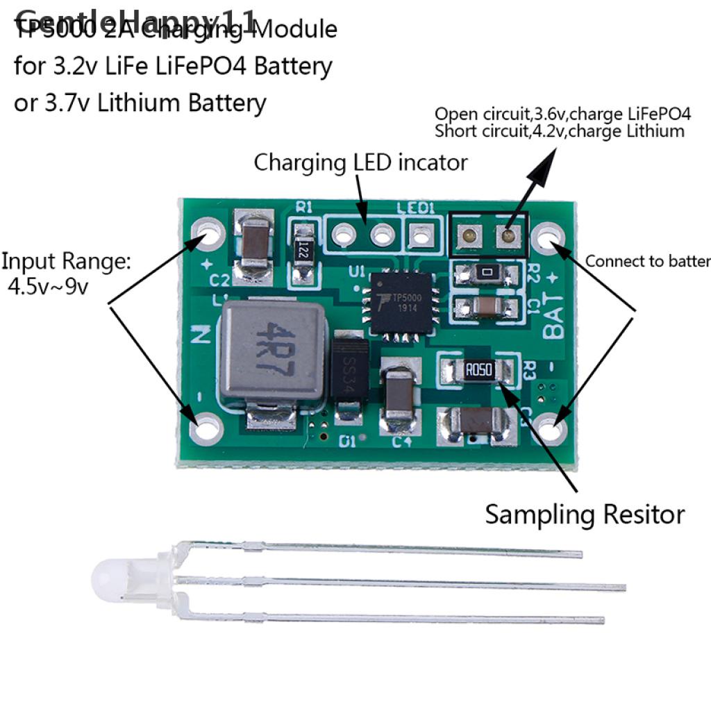 Gentlehappy TP5000 Modul charger Baterai lithium ion lifepo4 3.2v / 4.2v