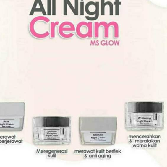 [Dijamin Ori>]Night cream ms glow , krim malam msglow original /Whitening/Acne/Jerawat/Flek/Luminous
