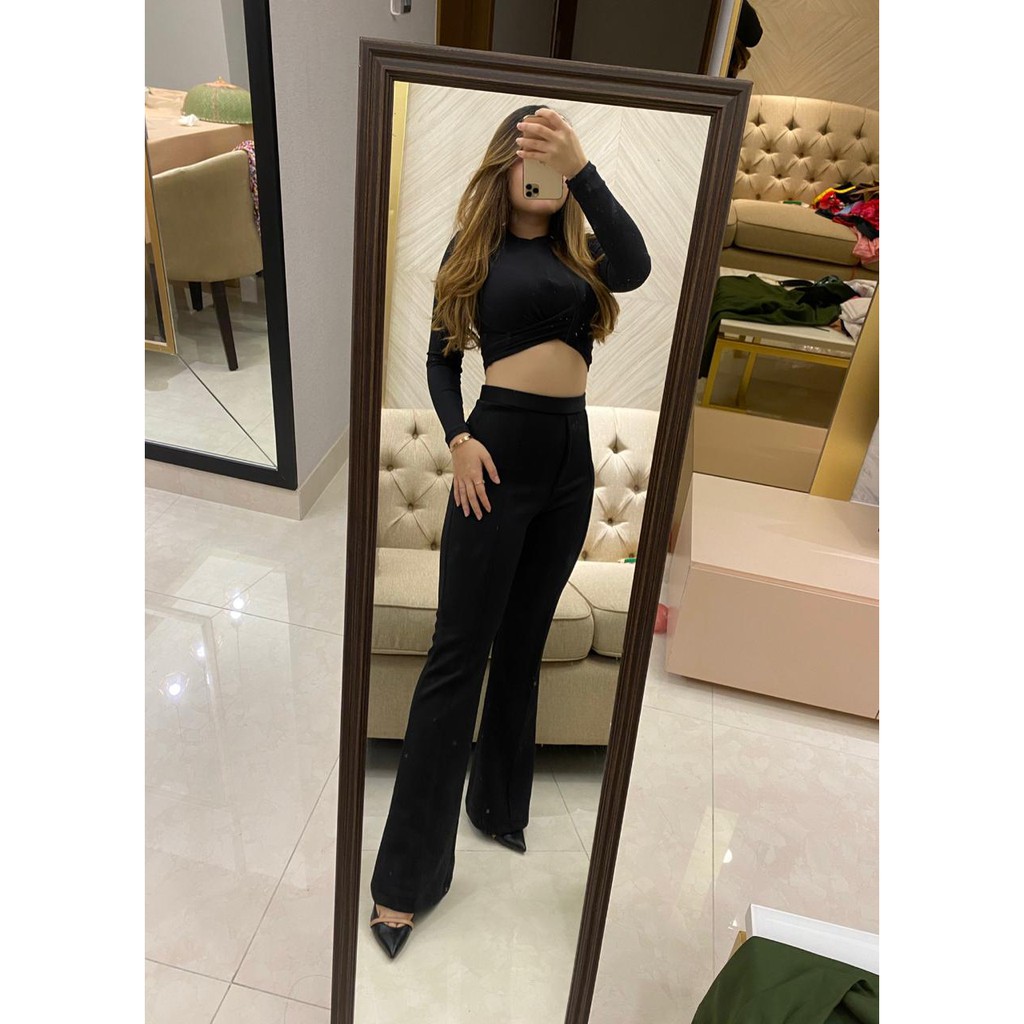[VM] - celana cutbray list jahit / celana highwaist scuba Fashion Celana Cubray JessicaCollection 516#
