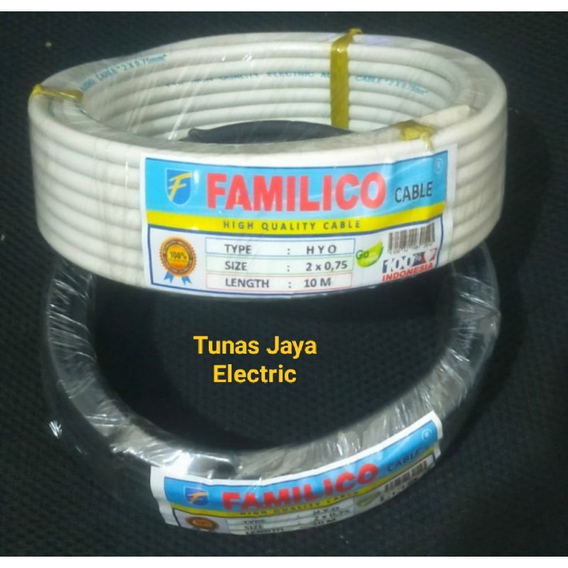 Kabel Serabut NYMHY / NYYHY 2x0,75mm @10M FAMILICO (Best Quality)