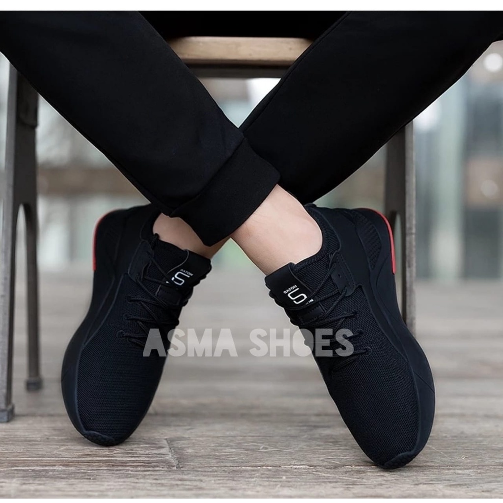 PROMO Termurah....!!! Sepatu Import SPORT Pria Sepatu Korea Unisex - Black Luci 313