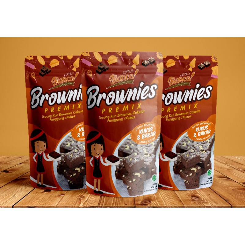 300gr Bianca Lotus Brownies Premix (tepung instan untuk brownies panggang dan kukus)