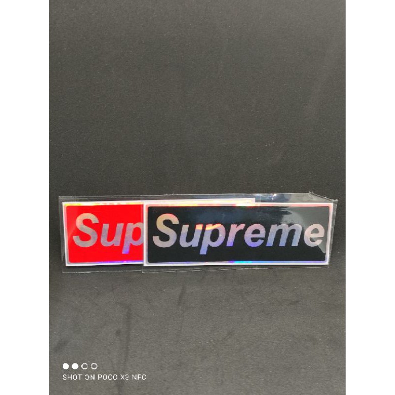 stiker hologram supreme - cutting stiker supreme uk 12x4 cm (A5)