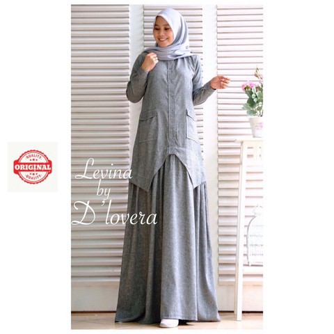 Maxi Dress Muslimah Chic Busui Levina dress by Dlovera