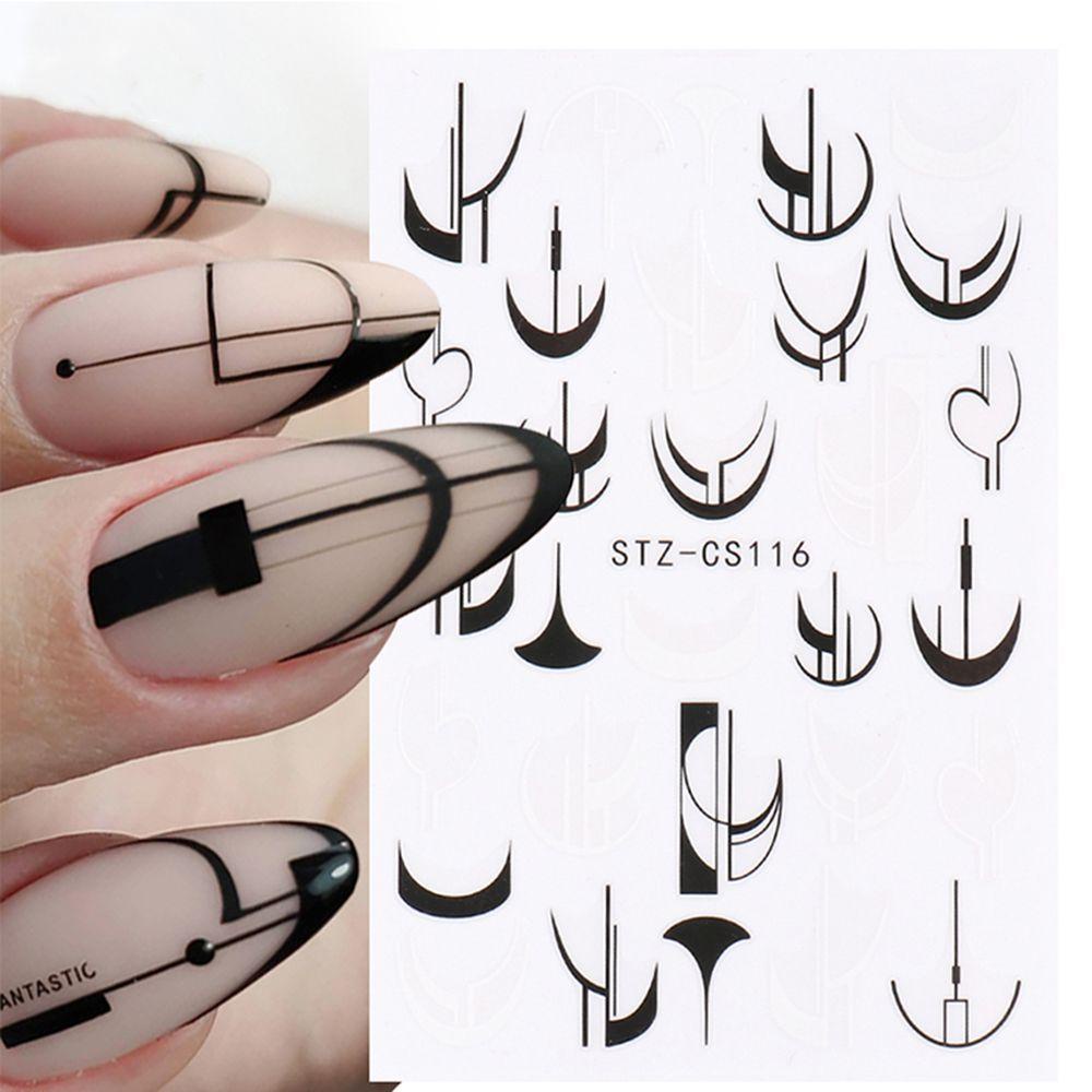 Preva Stiker Nail Art Desain Garis Dekorasi Kuku Smile French