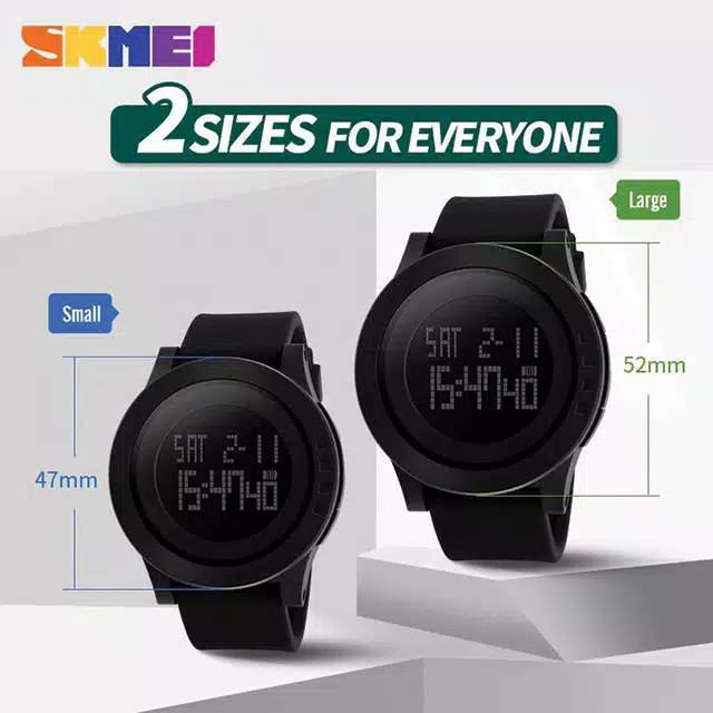 SKMEI 1142 FULL BLACK PREMIUM_SPORT PRIA TAHAN AIR _WATER RESISTAN 50M