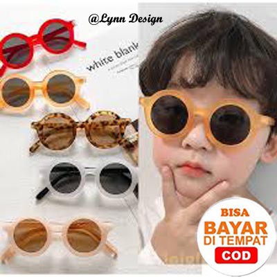 Kacamata Hitam Anak Balita Retro Bulat Sunglasses Sunnies