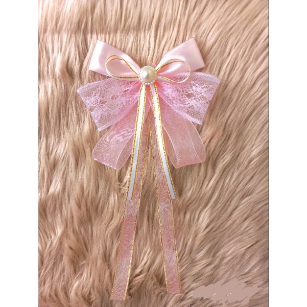 korean ribbon brooch // pita lighstick // pita baju