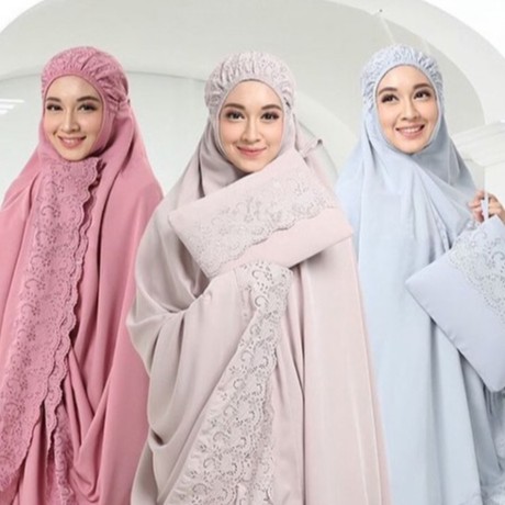 Mukena katun rosella Khadijah Pastel Grosir