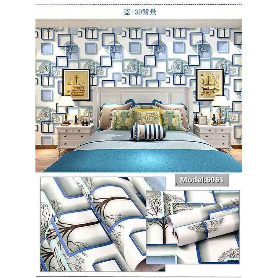 Wallpaper dinding dekorasi dinding hiasan dinding Sticker Wallsticker Kotak 3D Ungu Gh046 Gh046 1 Gh046 2